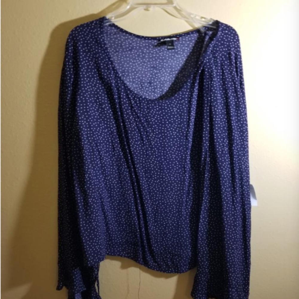 Blue and White Shirt Polka Dot